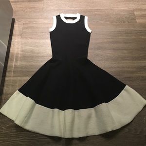 KATE SPADE BLACK WHITE KNIT BOW DRESS XXS